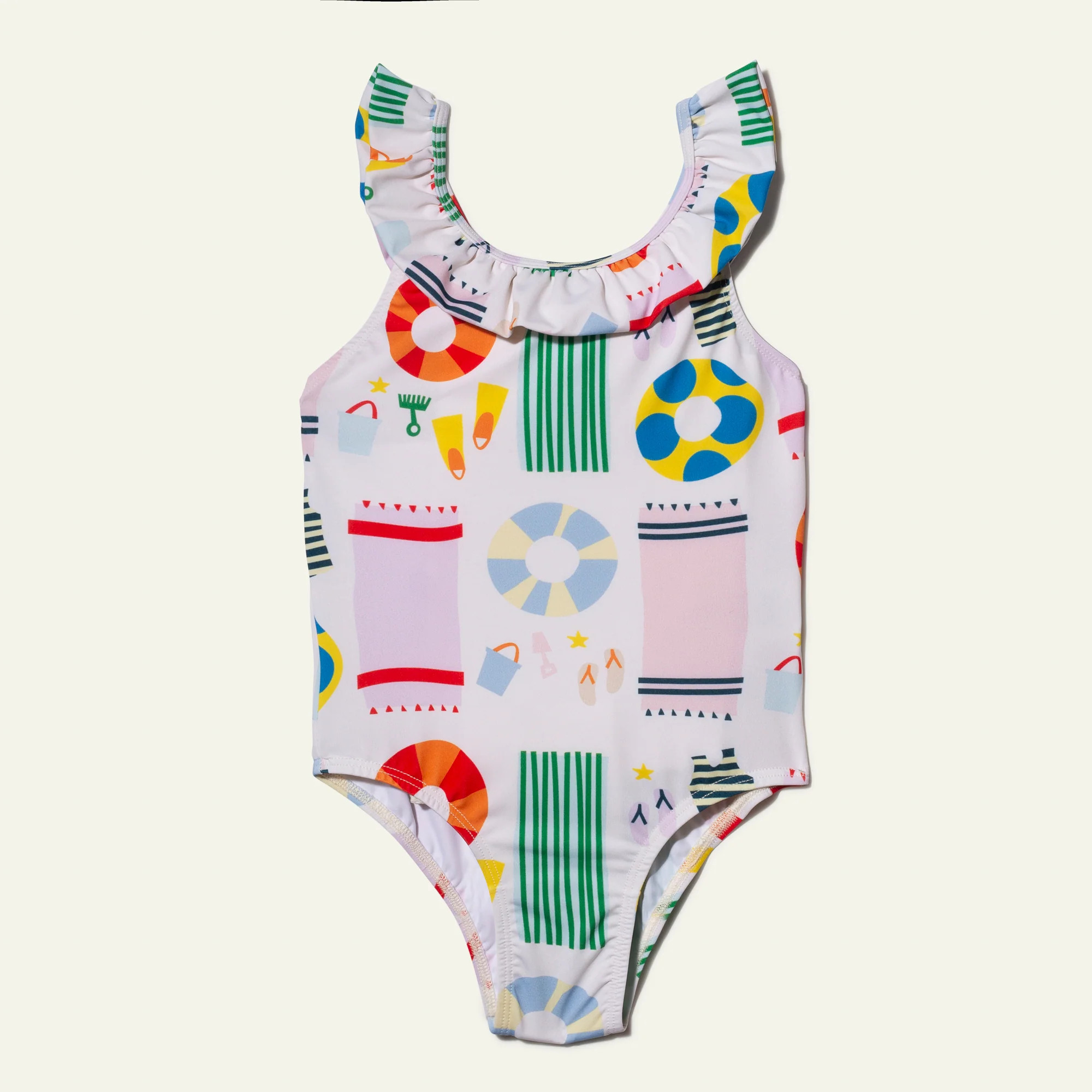 UPF 50+ Recycled Polyester Beach Kid Ruffle Swimsuit | Mon Coeur