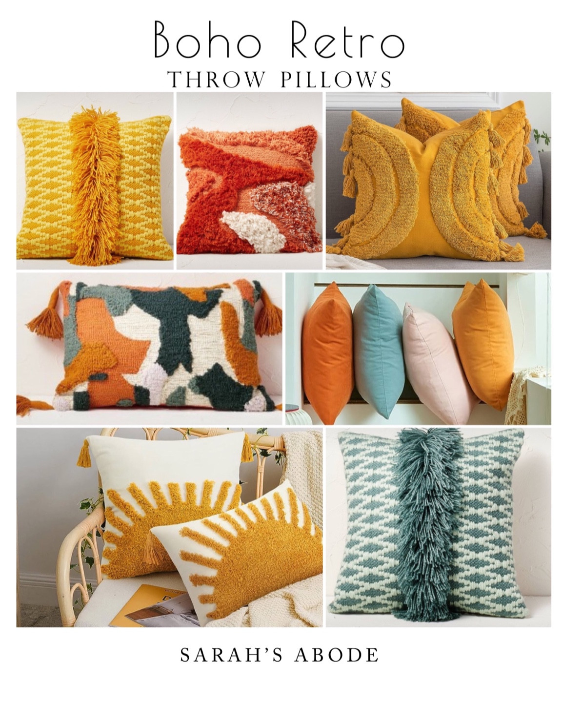 Get that retro vibe by adding a few throw pillows. Create a colorful happy home! 

60’s. 70’s. Boho. Vintage esthetic. Blue pillow. Yellow pillow. Gold pillow. Orange pillow. rust pillow. Maxamalist. Amazon. Target sale  

#LTKSale #LTKunder50 #LTKhome