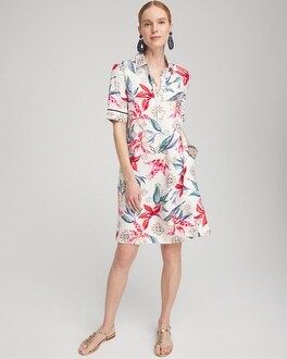 Linen Floral Popover Shirt Dress | Chico's