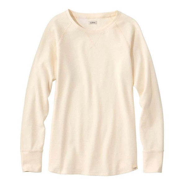 Women's L.L.Bean Unshrinkable Mini Waffle Long Sleeve T-Shirt Large Cream | Scheels