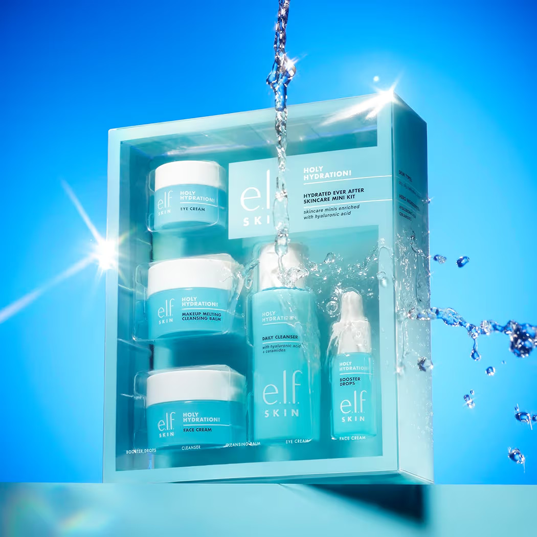 e.l.f. SKIN Holy Hydration! Hydrated Ever After Skincare Mini Kit, Cleanser, Makeup Remover, Mois... | Amazon (US)