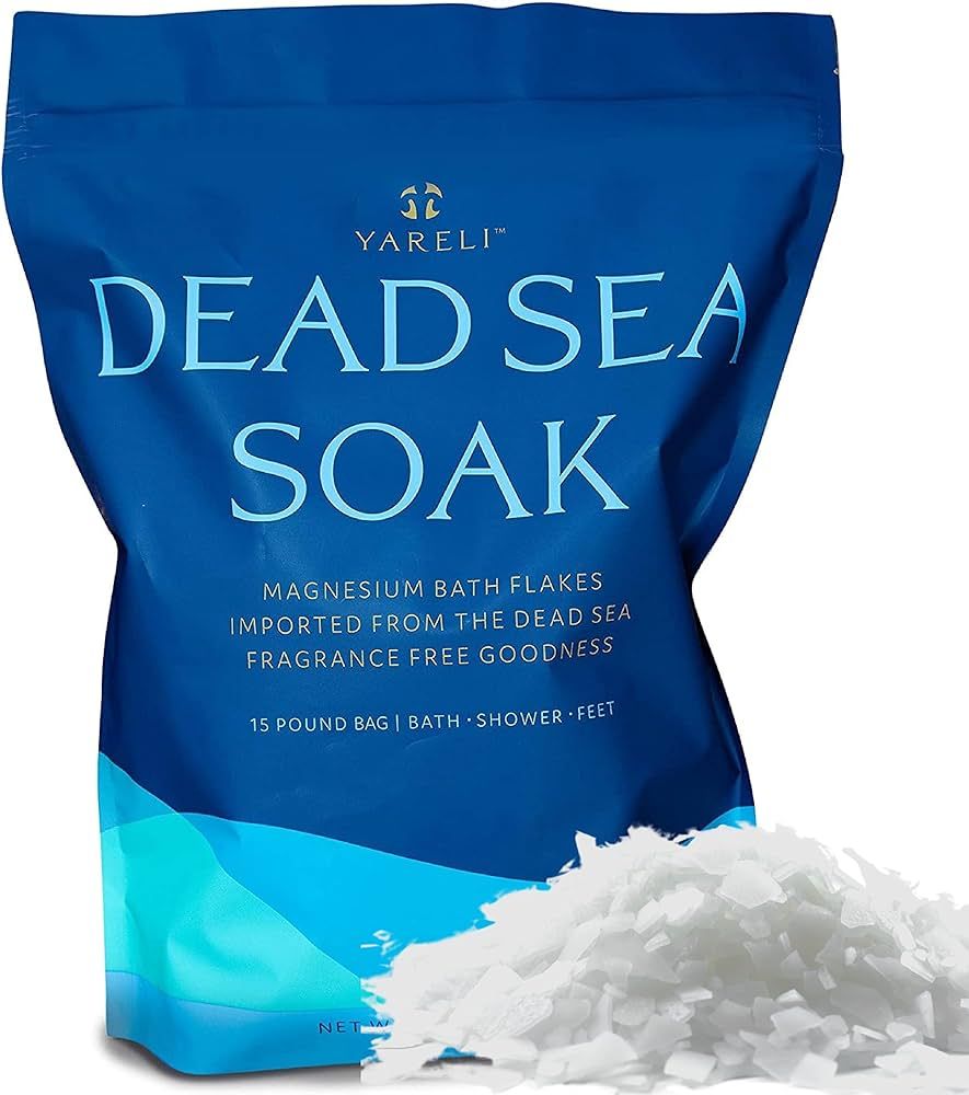 Dead Sea Bath & Foot Soak, Unscented Magnesium Bath Salt Flakes, Alternative to Epsom Salt, 15lbs... | Amazon (US)