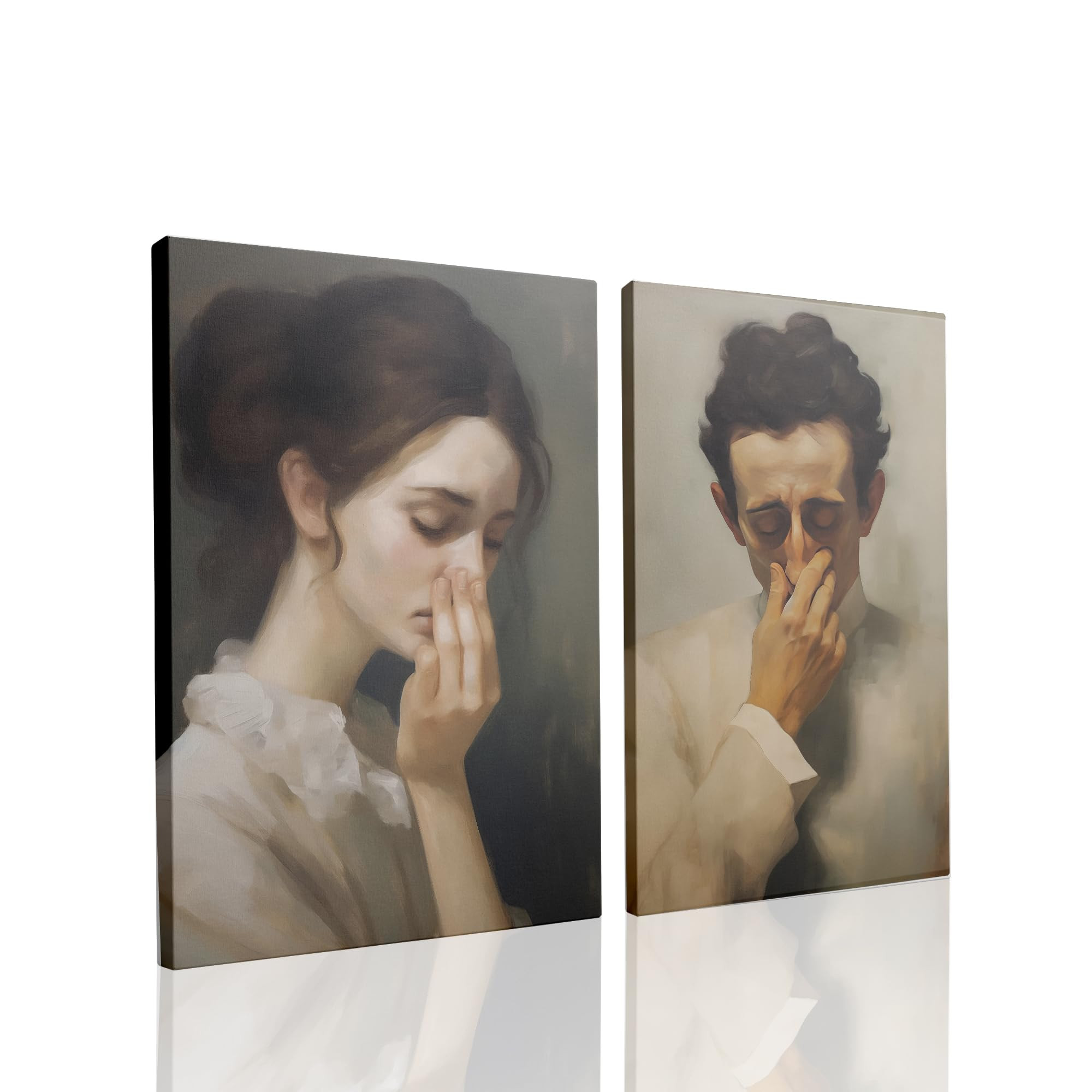 UCRAASDEB Framed Funny Bathroom Canvas Wall Art, 2pcs Mid Century Modern Humor Wall Decor Classic... | Amazon (US)