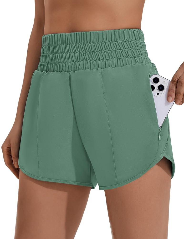 PINSPARK Athletic Shorts for Women Running Workout Gym Short Quick Dry High Waisted Tummy Control... | Amazon (US)