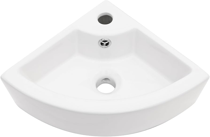 Lordear Wall Mount Corner Bathroom Sink 18 Inch White Ceramic Washing Basin Sector Wall Mount Sin... | Amazon (US)