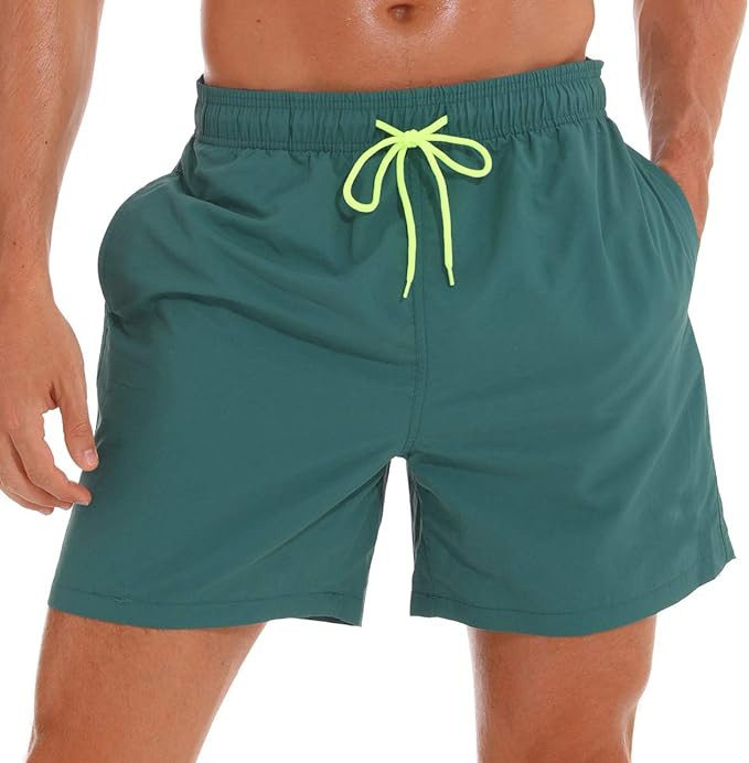 SILKWORLD Men's Swim Trunks Quick Dry Beach Shorts with Pockets | Amazon (US)