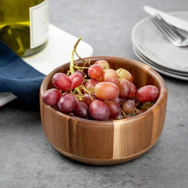 Better Homes & Gardens Acacia Wood Round Small Serving Bowl - Walmart.com | Walmart (US)
