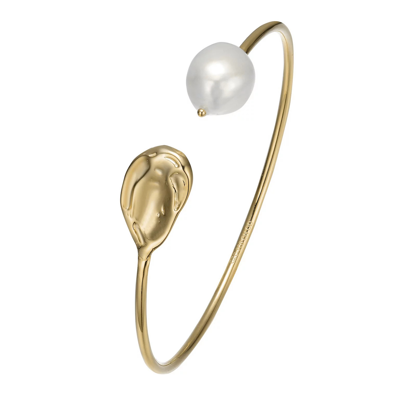 14k Gold Sterling Silver Freshwater Cultured Pearl Cuff Bracelet, Women's, Gold Tone | Kohl's