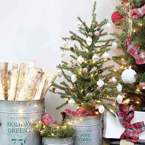 AuldHome Small Glass Finial Ornaments (Set of 12, Silver White); Distressed Metal Antique Style R... | Amazon (US)