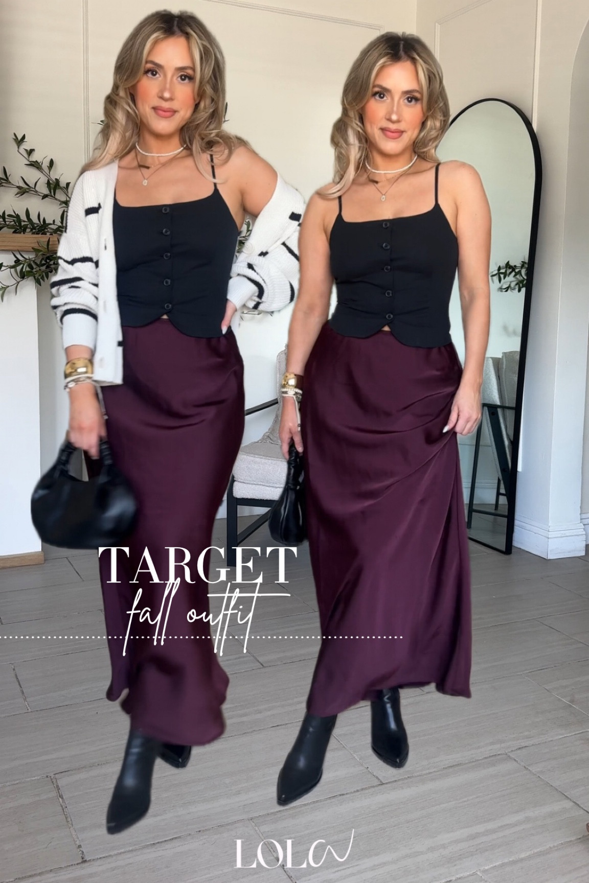 @target FALL OUTFITS 🍂✨

✔️small in burgundy maxi skirt + XS in black vest 

#LTKU #LTKFindsUnder50 #LTKStyleTip