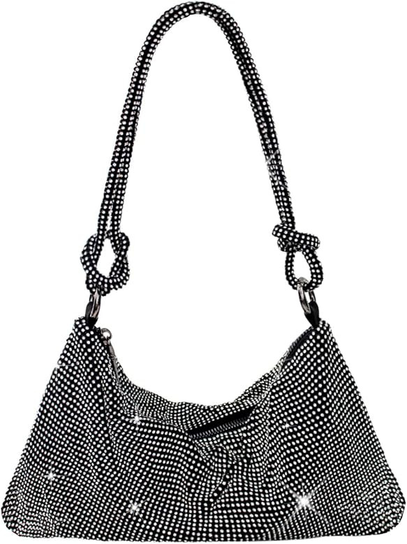 WQU Rhinestone Purse for Women Chic Bling Evening Shoulder Handbag Bling Glitter Purse Sparkly Ha... | Amazon (CA)