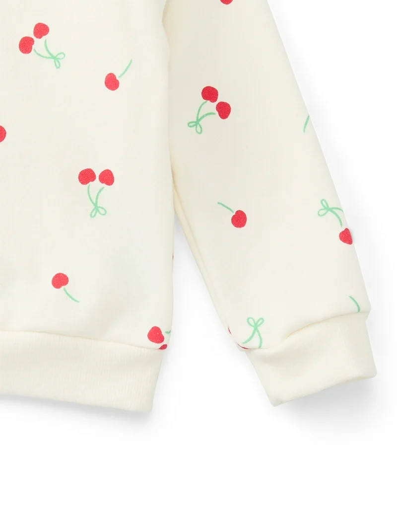 Wonder Nation Toddler Girls Fleece Sweatshirt with Long Sleeves, Sizes 2T-5T | Walmart (US)