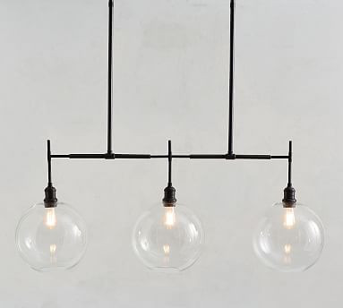 Glass Globe Linear Chandelier | Pottery Barn (US)