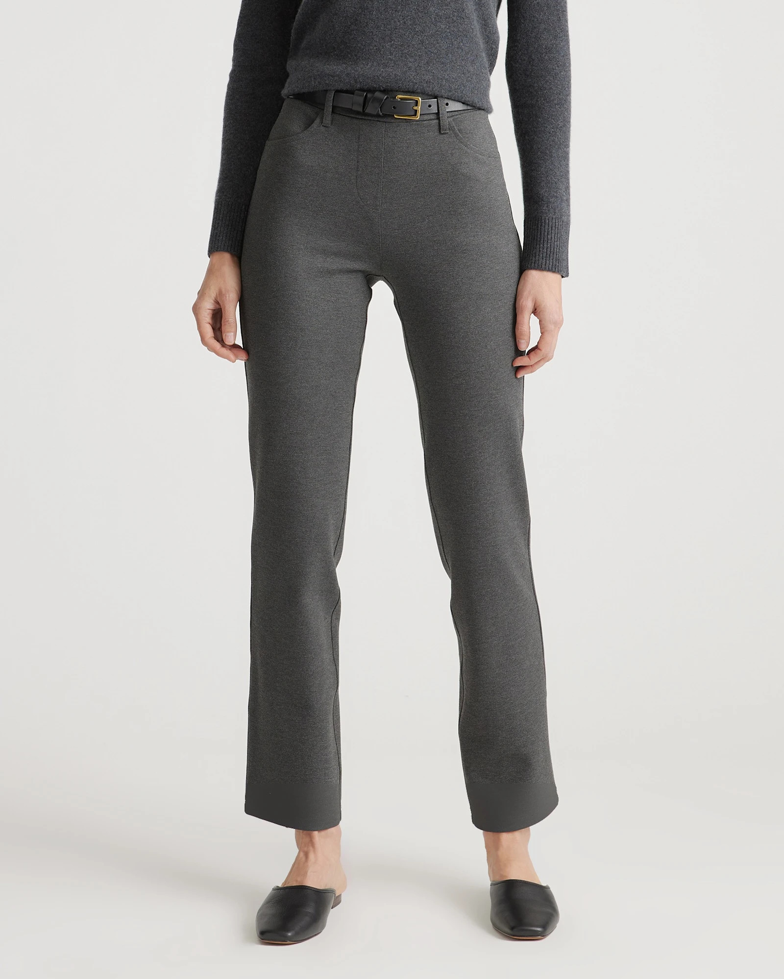 Ultra-Stretch Ponte Straight Leg 4-Pocket Pants | Quince
