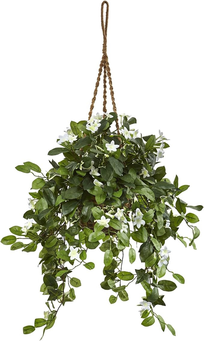 Nearly Natural Stephanotis Flowering Artificial Plant, Green | Amazon (US)