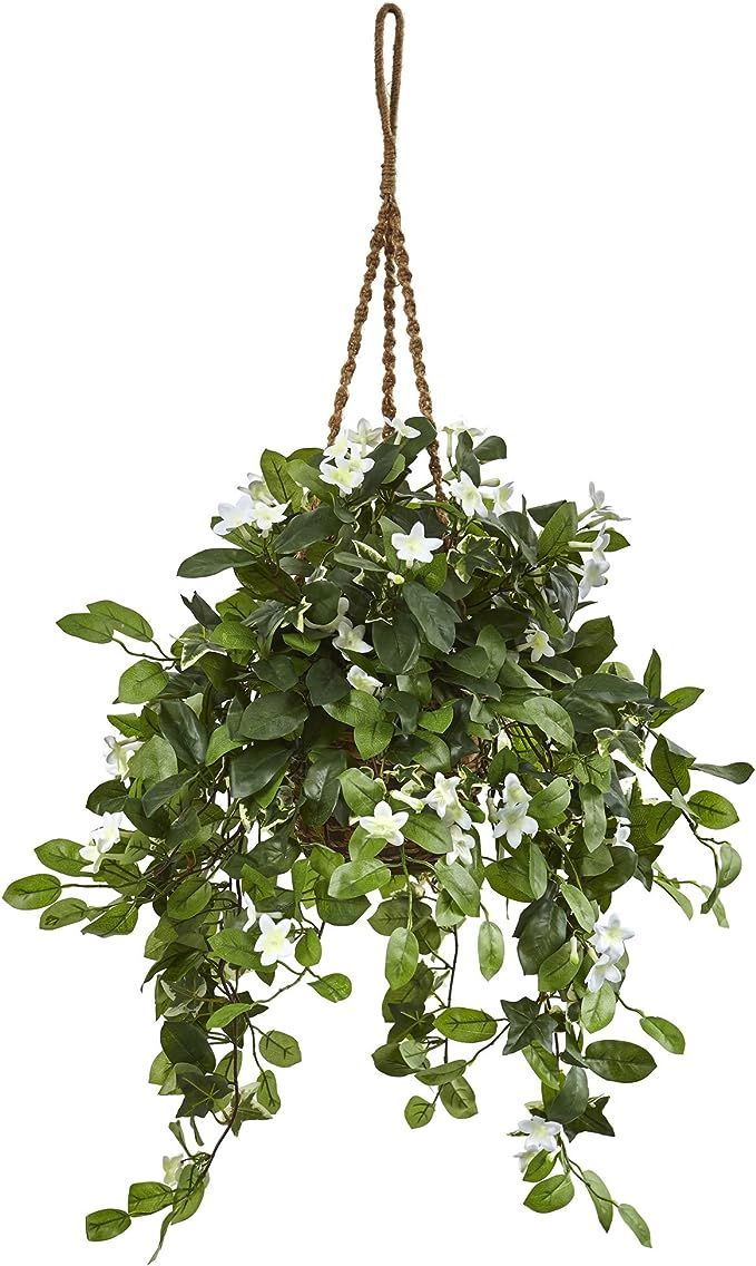 Nearly Natural Stephanotis Flowering Artificial Plant, Green | Amazon (US)