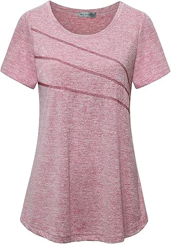 MISS FORTUNE Women's Exercise Tops for Yoga Hiking Running Gym, Moisture Wicking Ladies Workout C... | Amazon (US)