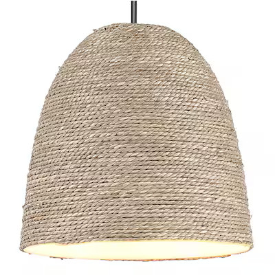 Style Selections 9-in x 9.13-in Dome Natural Pendant Light Shade fitter | Lowe's
