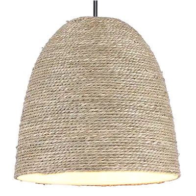 Style Selections  9-in x 9.13-in Dome Natural Pendant Light Shade fitter | Lowe's
