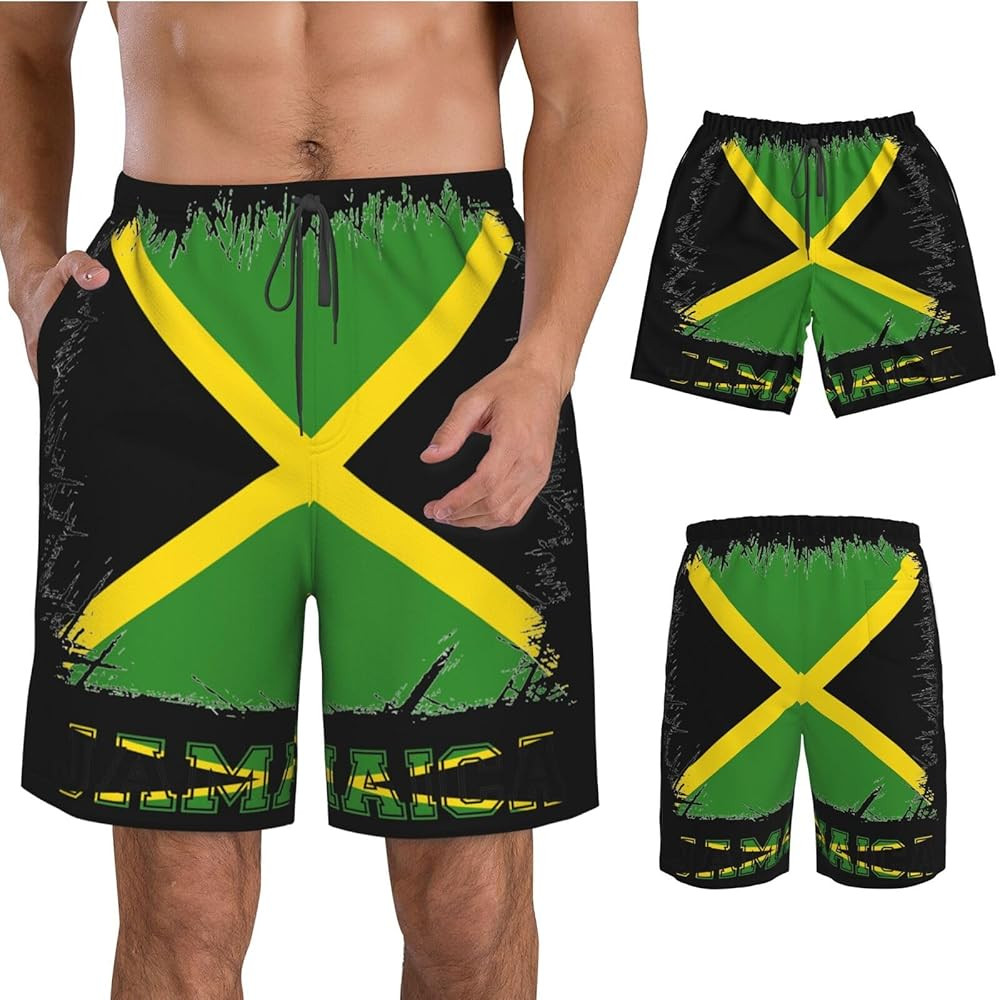 Men's Swim Trunks Beach Shorts Drawstring Quick Dry Running Shorts with Pockets | Amazon (US)