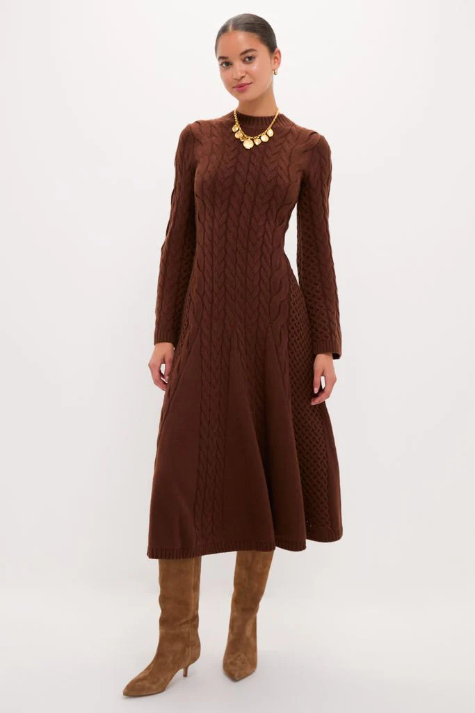 Chocolate Cable Knit Fernie Midi Dress | Tuckernuck (US)