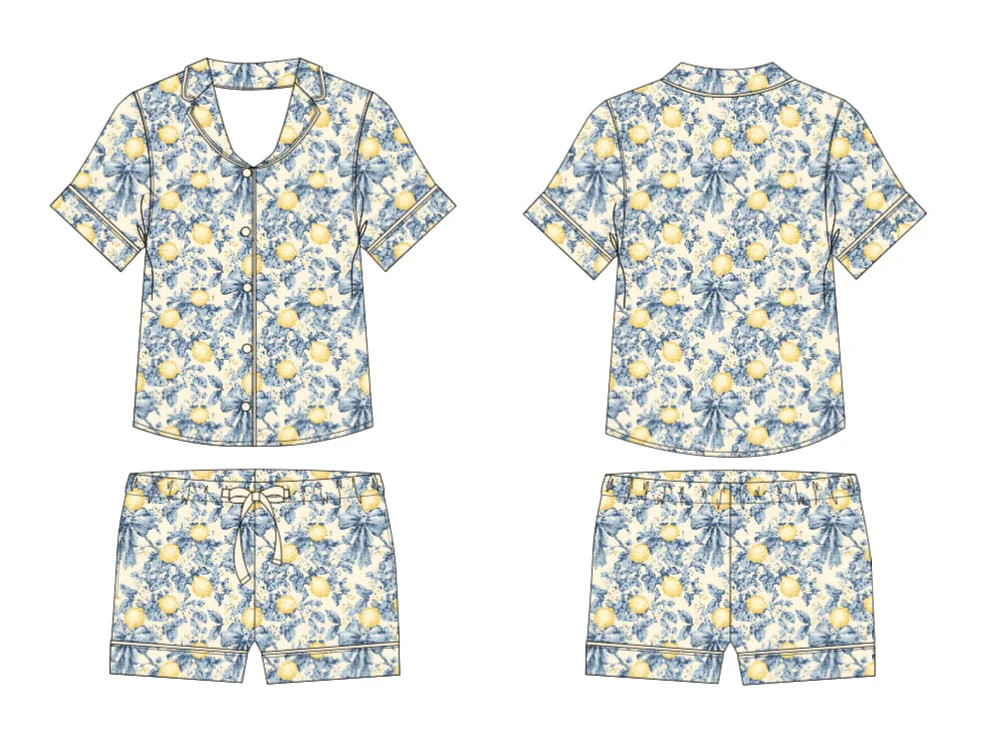 Pre-Order VINTAGE CITRUS TOILE WOMEN’S DREAM SHORT SET M | Dream Big Little Co.