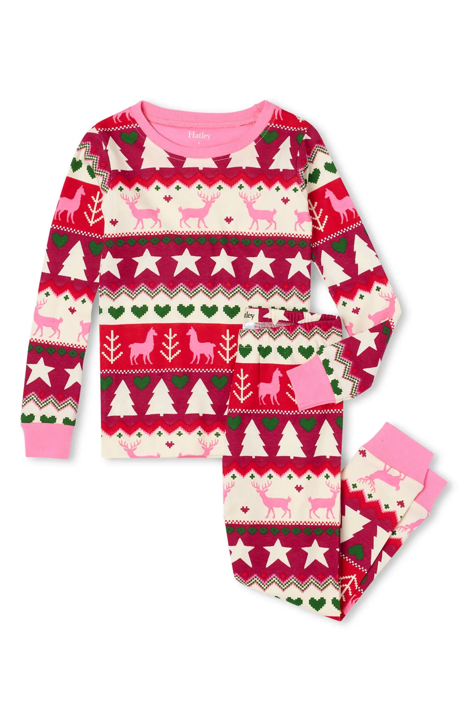 Hatley Kids' Fair Isle Fitted Organic Cotton Two-Piece Pajamas | Nordstrom | Nordstrom
