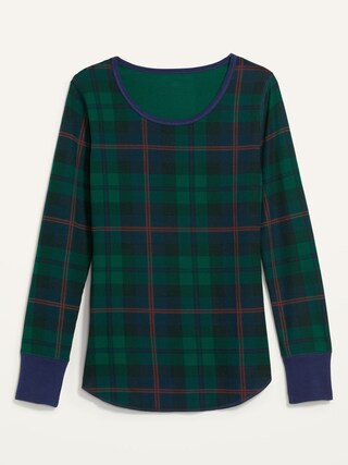 Printed Thermal-Knit Long-Sleeve Pajama Top for Women | Old Navy (US)