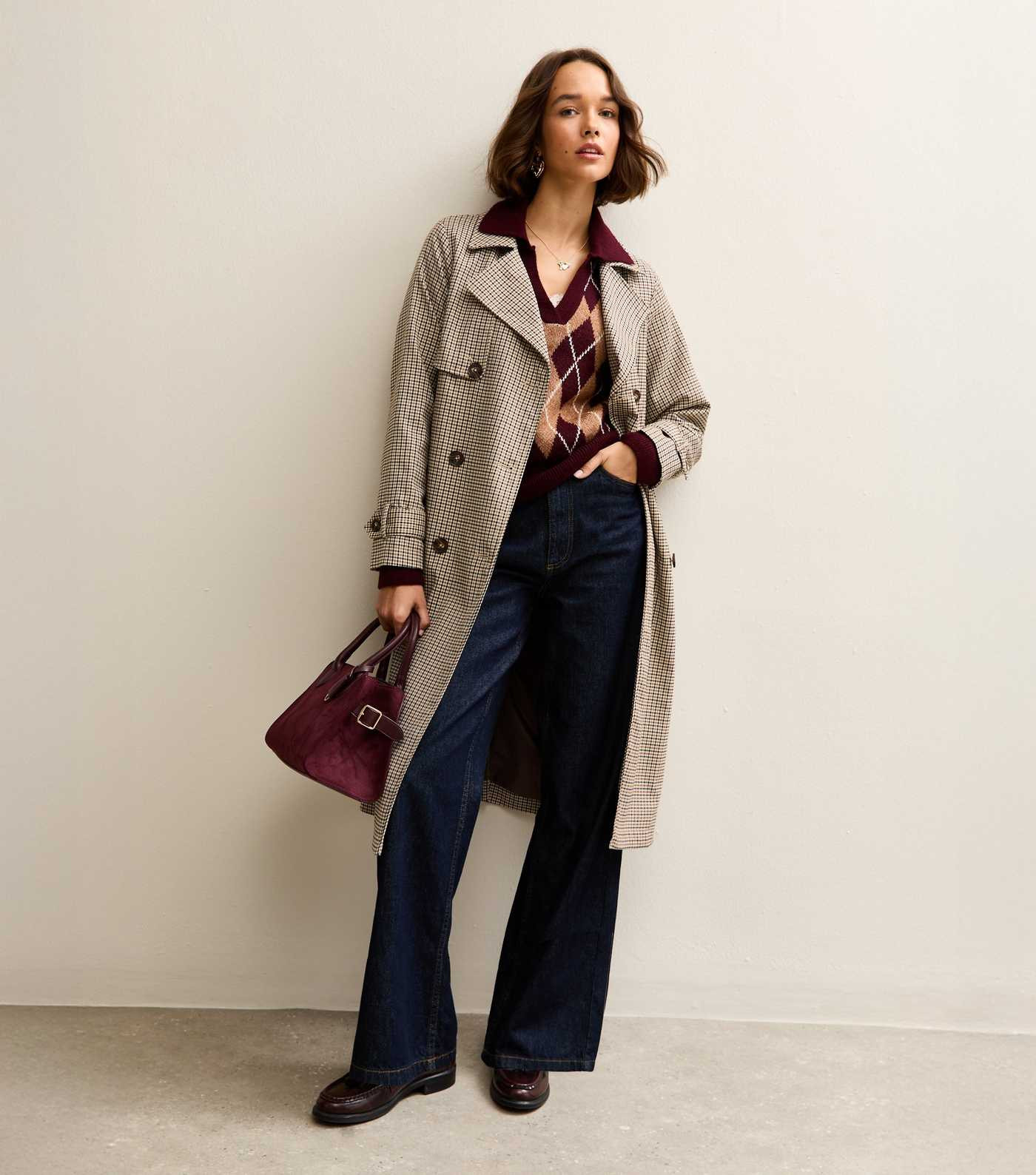 Brown Check Pattern Trench Coat | New Look | New Look (UK)