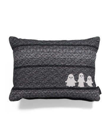 14X20 Applique Ghosts Woven Lumbar Pillow, Cotton/Polyester | TJ Maxx