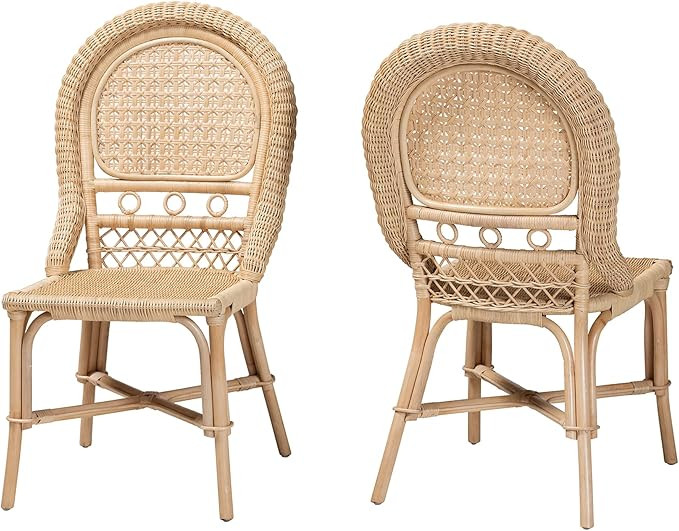 bali & pari Jelita Natural Rattan Dining Chair, 2-Piece Set | Amazon (US)