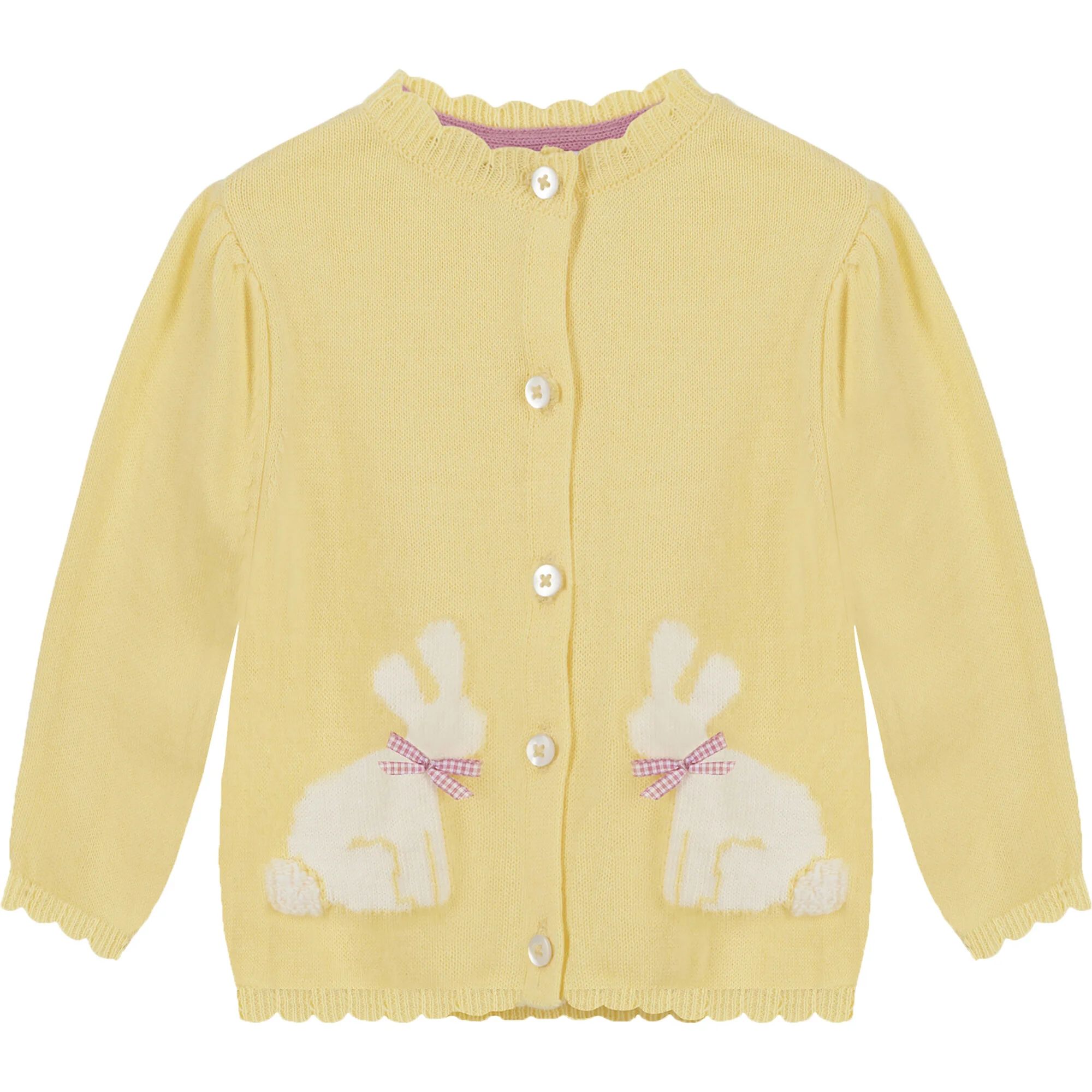 Little Isla Bunny Cardigan, Lemon | Maisonette