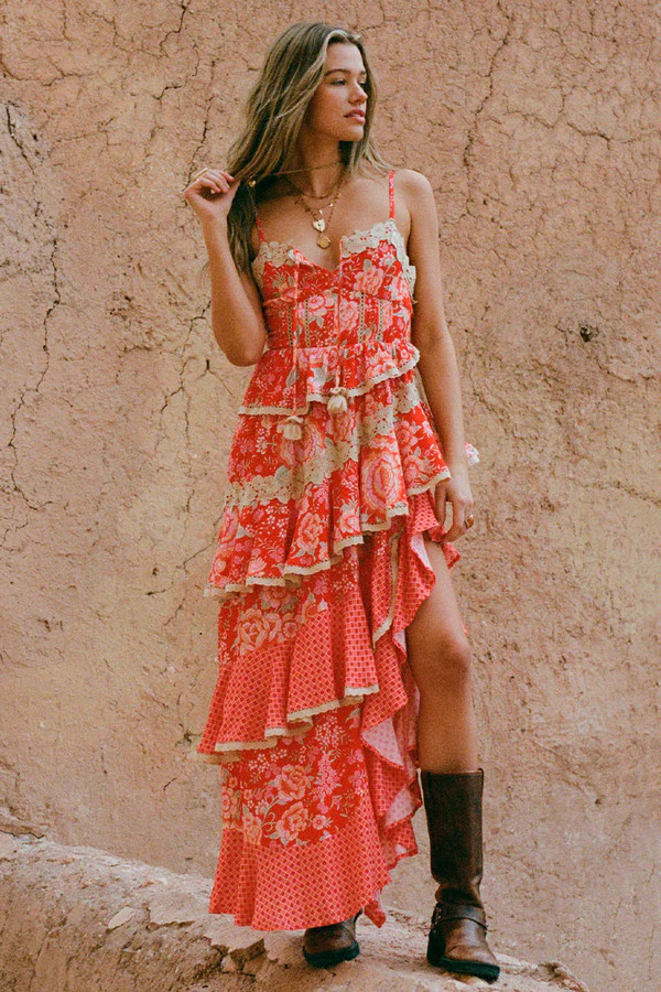 Full Bloom Ruffle Soirée Dress | Spell Designs (USA) Inc