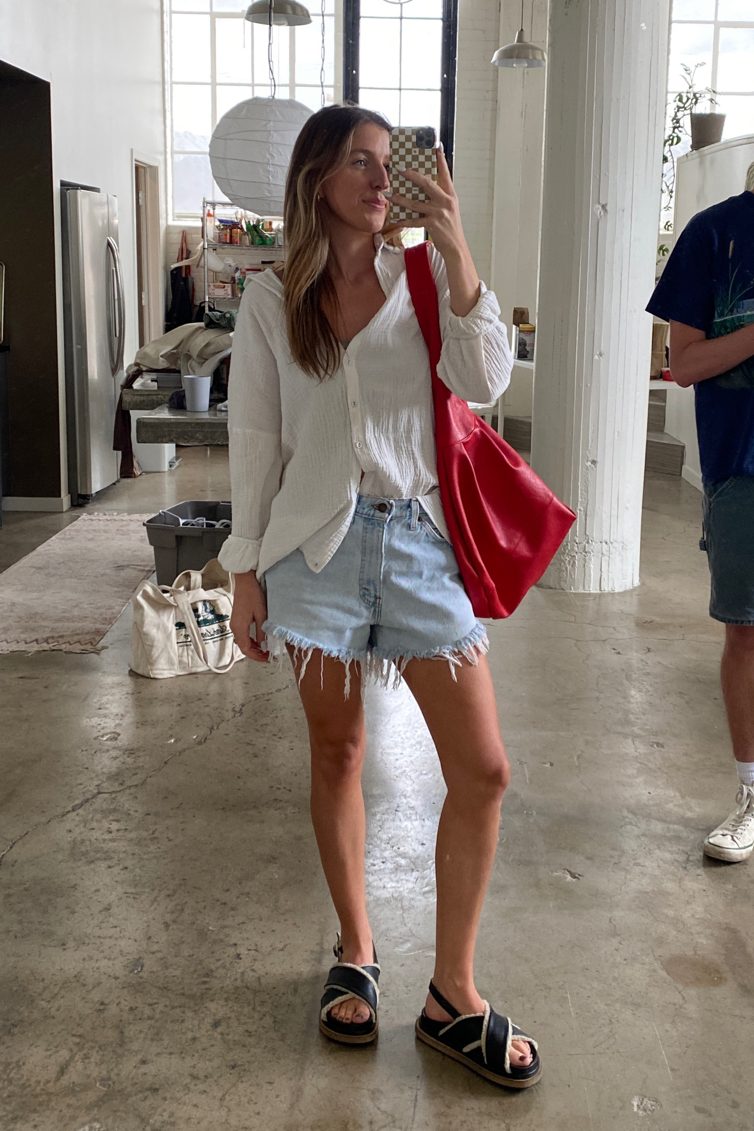 Top & shorts are old but linked some similar styles I could find! 

Bag is free people, love the pop of red it adds to an outfit 🍒

Shoes are from Alohas

🏷️ spring outfit, denim shorts, casual outfit, free people

#LTKfindsunder100 #LTKfindsunder50 #LTKstyletip