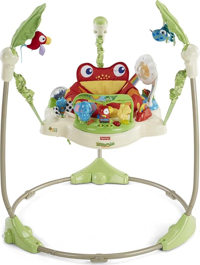 Fisher-Price Rainforest Jumperoo, freestanding baby activity center with lights, music, and toys | Amazon (US)