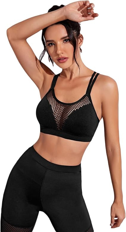 Verdusa Women's Athletic Sport Bra Fitness Padded Support Bra Yoga Tank Top | Amazon (US)