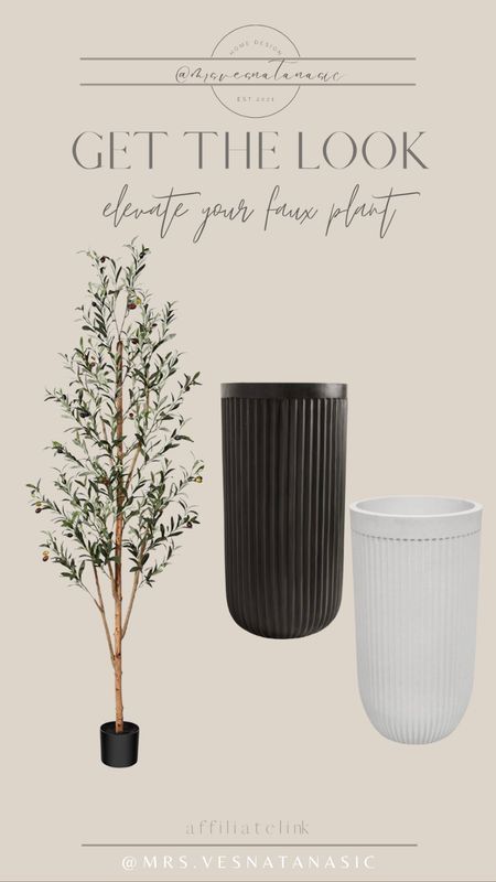This olive tree is only $56 for a 6ft!!! 

Use my tricks to elevate the plant with this Pottery Barn dupe planter. The price is unbelievable! It comes in white but you can easily spray paint it black to get the same look. 

Fluted planter. At home. Pottery Barn. Outdoor planter. Indoor planter. Look for less. Spring decor. Home decor. Dupe. Amazon find. Amazon home. Faux olive tree. Olive tree. 

#LTKSeasonal #LTKhome #LTKFind