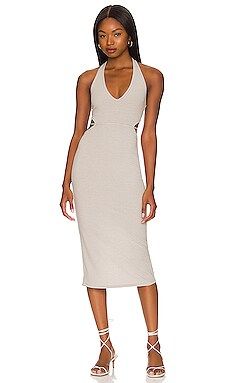 Lovers and Friends Lea Midi Dress in Natural Stripe from Revolve.com | Revolve Clothing (Global)