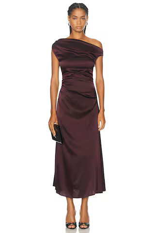 Staud Phare Dress in Burgundy | FWRD 