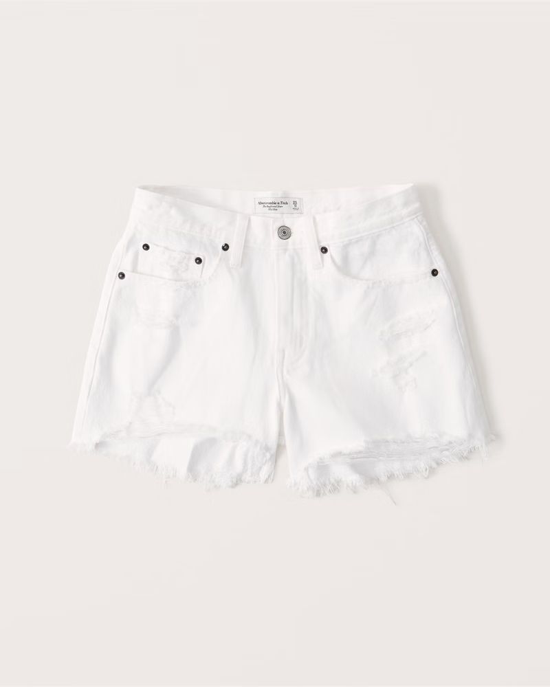 Curve Love Mid Rise Boyfriend Shorts | Abercrombie & Fitch (US)