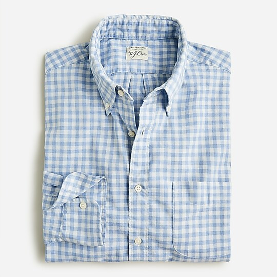 Secret Wash organic cotton poplin shirt in heather | J. Crew US