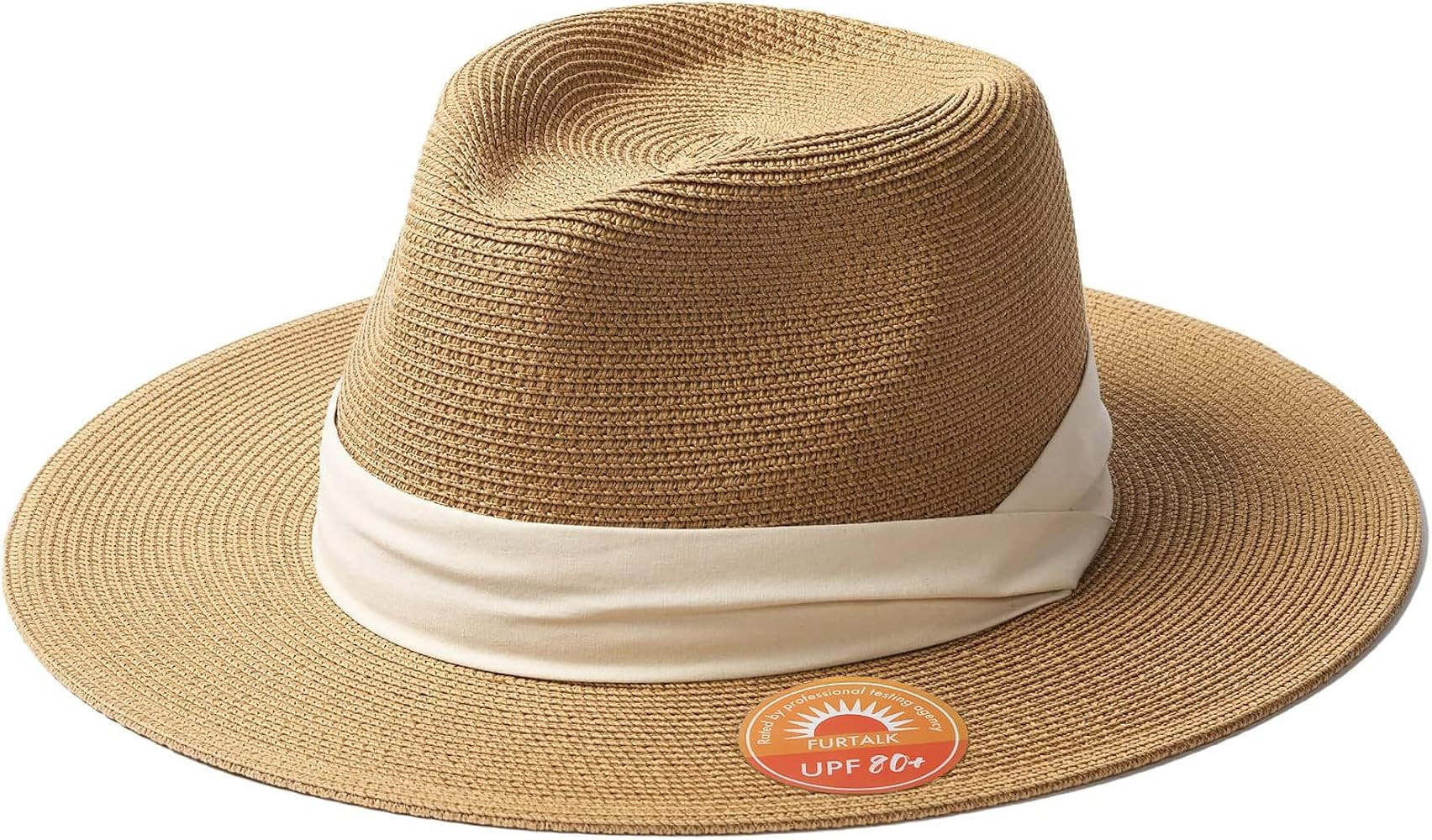 FURTALK Panama Hat Sun Hats for Women Men Wide Brim Fedora Straw Beach Hat UV UPF 80+ at Amazon M... | Amazon (US)