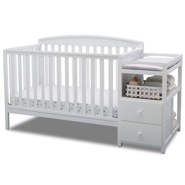 Delta Children Royal 4-in-1 Baby Crib & Changer, White | Walmart (US)