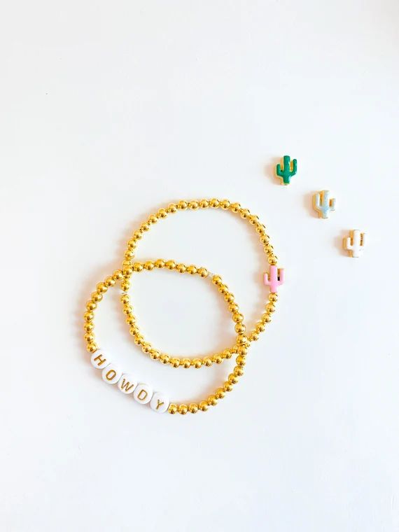 14k Gold Filled Bracelet | 4mm Gold Bracelet | Stack Bracelet | Custom Name Bracelet | Enamel Cha... | Etsy (US)