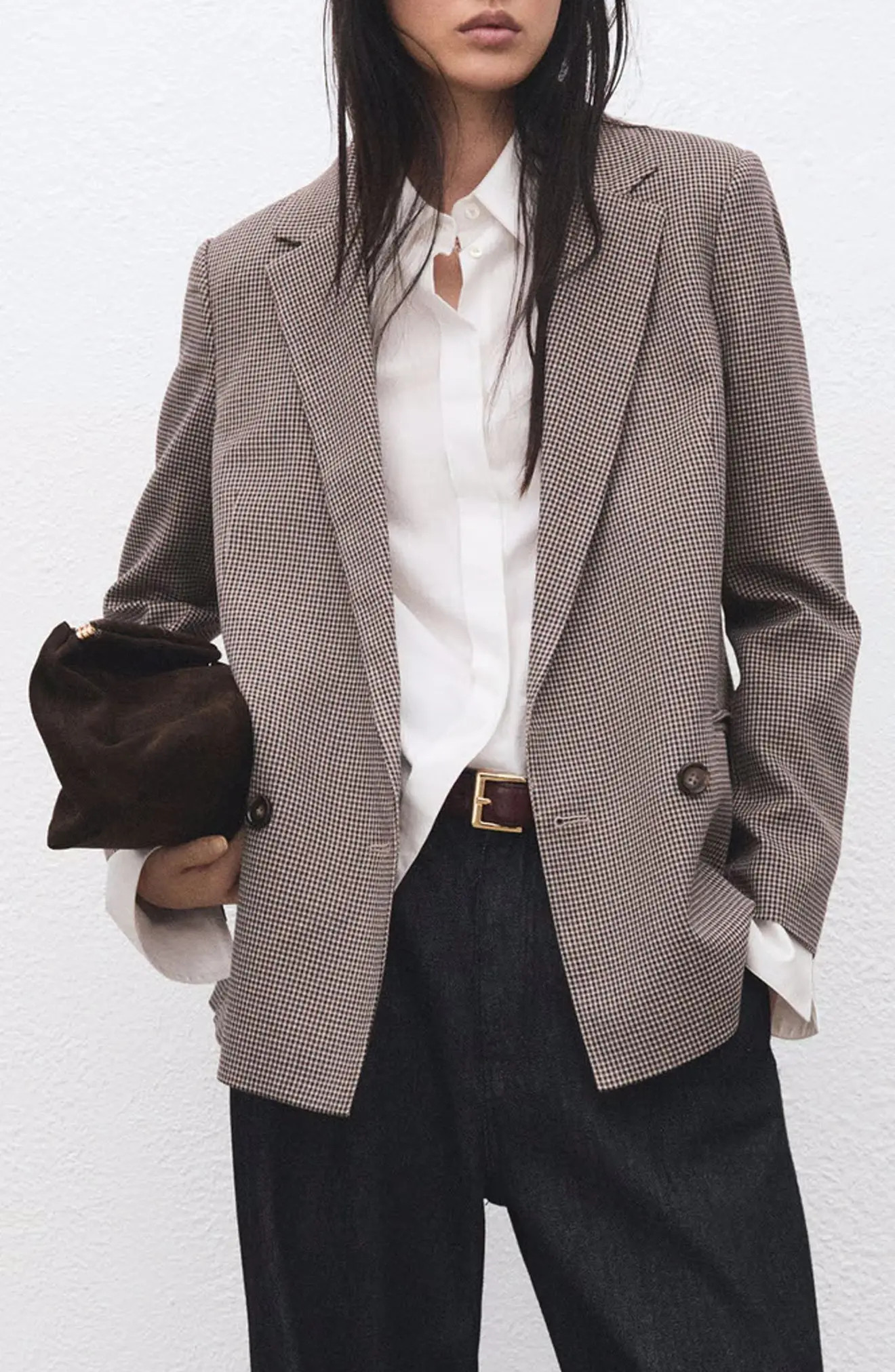 Houndstooth Microcheck Double Breasted Blazer (Women) | Nordstrom | Nordstrom