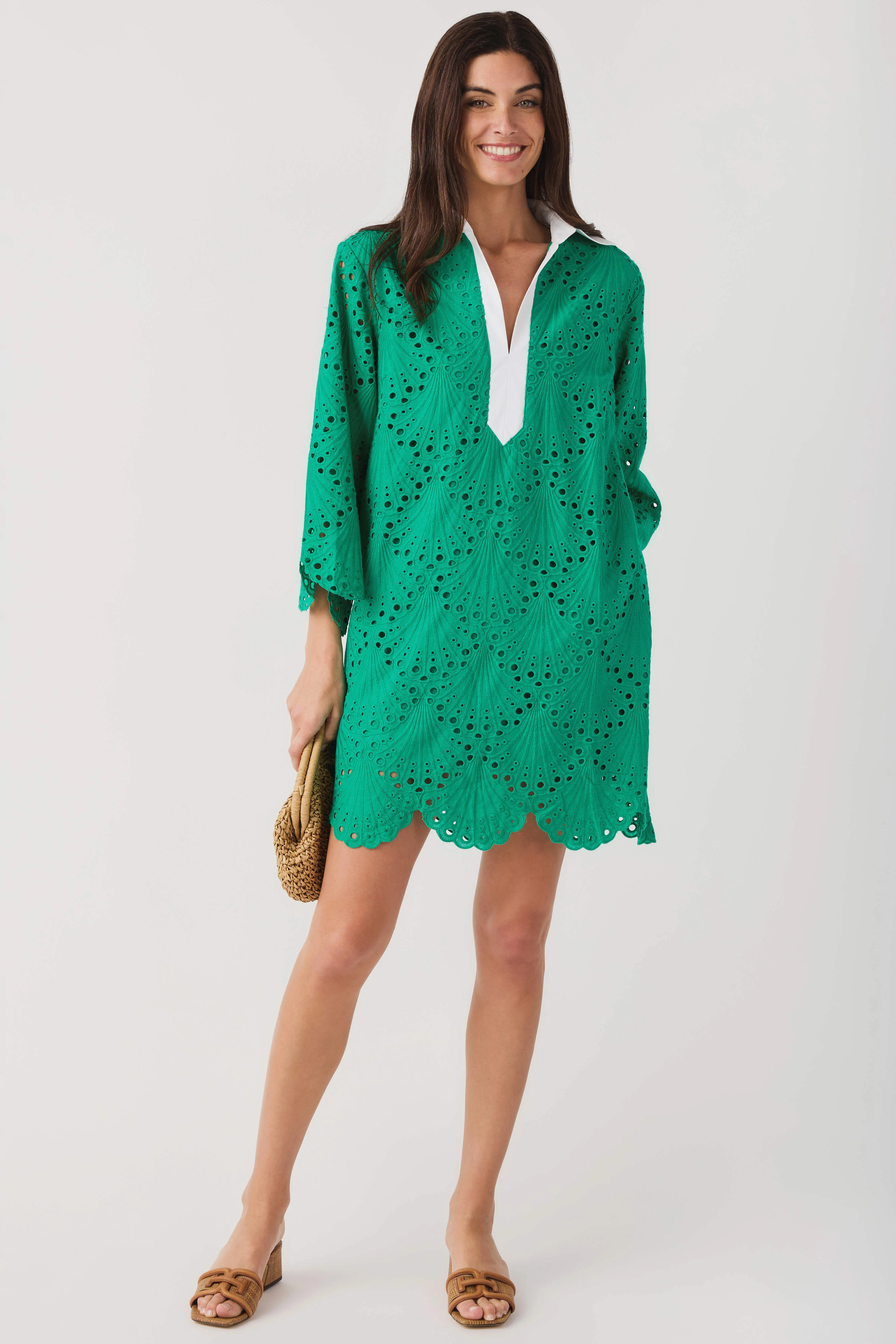 Lalavon Eyelet Shirt Dress | Social Threads