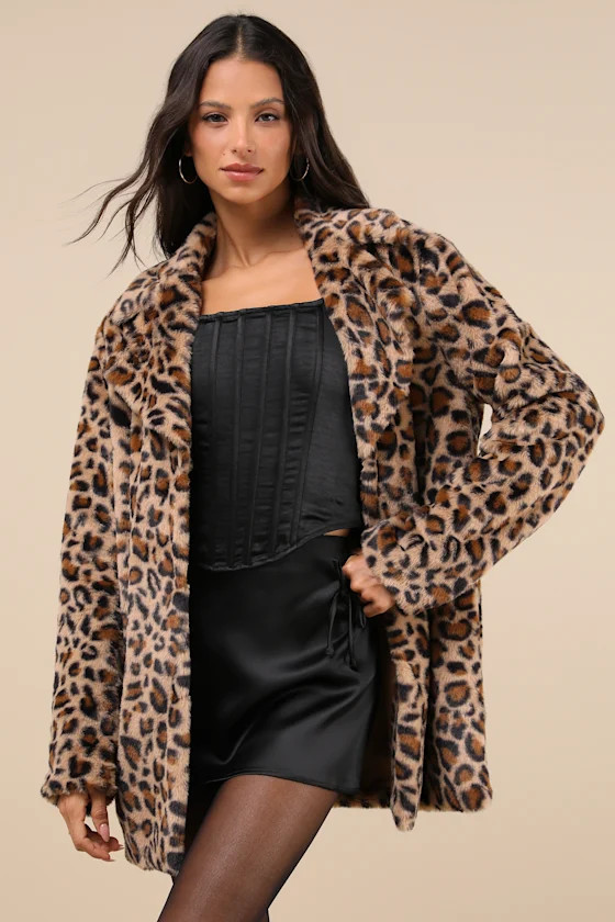 Cozy Legend Tan Leopard Print Faux Fur Coat | Lulus