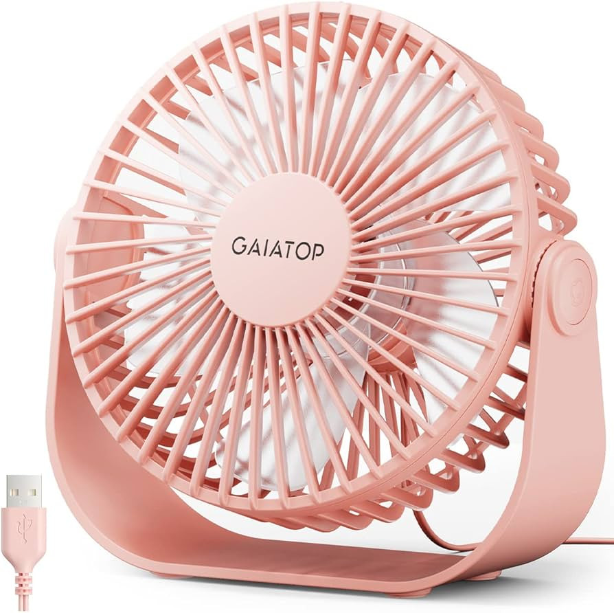 Gaiatop USB Desk Fan, 3 Speeds Strong Airflow, 5.5 Inch Portable 90\u00b0 Rotate Quiet Cooling, S... | Amazon (US)