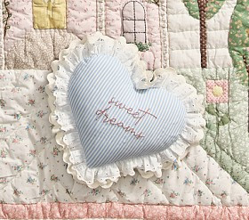 Sweet Dreams Embroidered Heart Pillow | Pottery Barn Kids