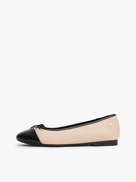 Leather Toe Cap Ballerinas | Tommy Hilfiger UK